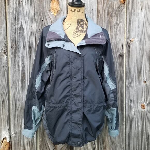 Columbia Fire Ridge Jacket Size M Black Gray Zip Outer Shell Women's Medium EUC - Picture 1 of 14